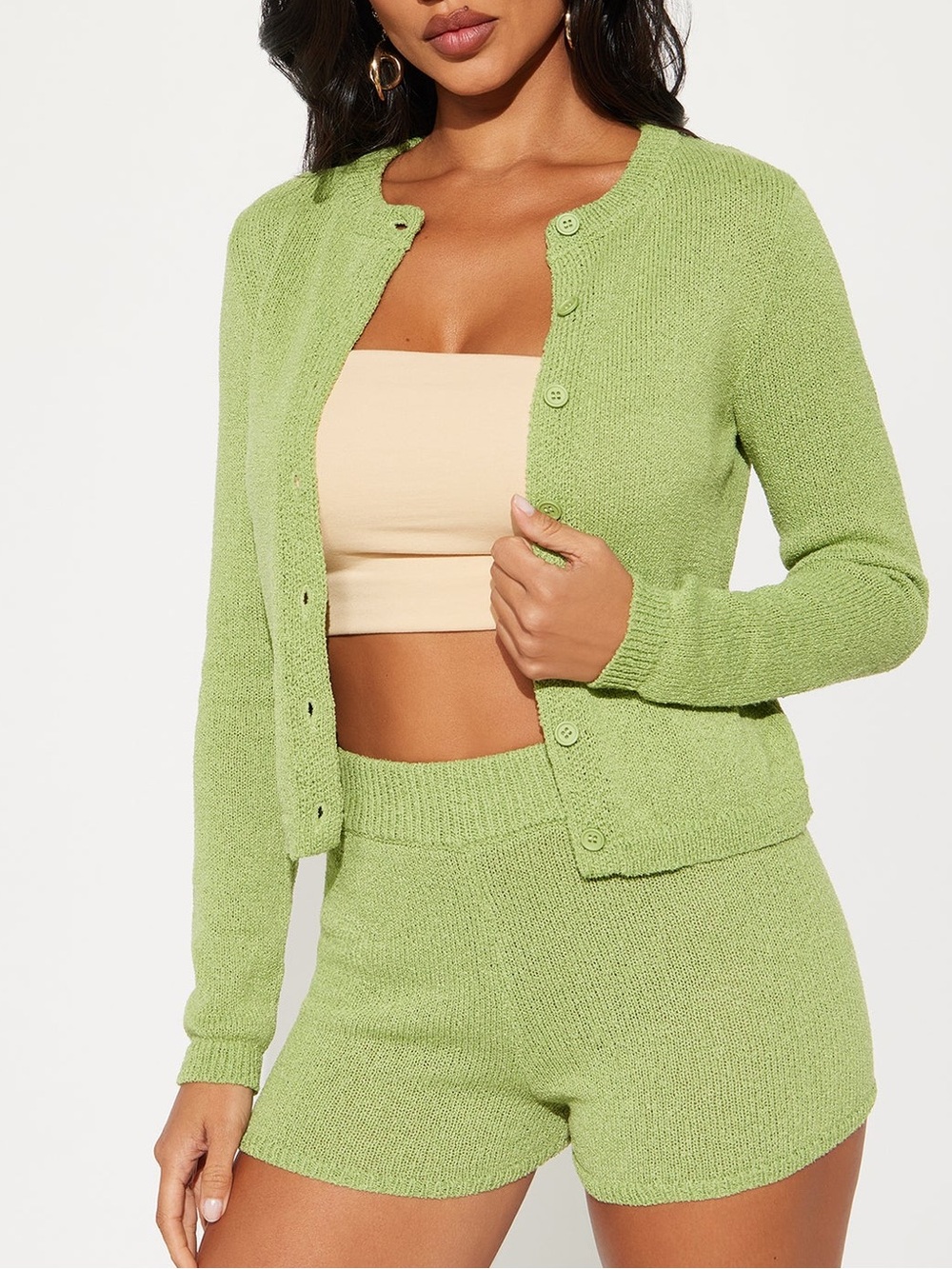 Green Sweater Short Set- NEW